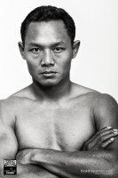Saenchai black and white studio portrait